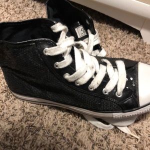 Black sparkly converse
